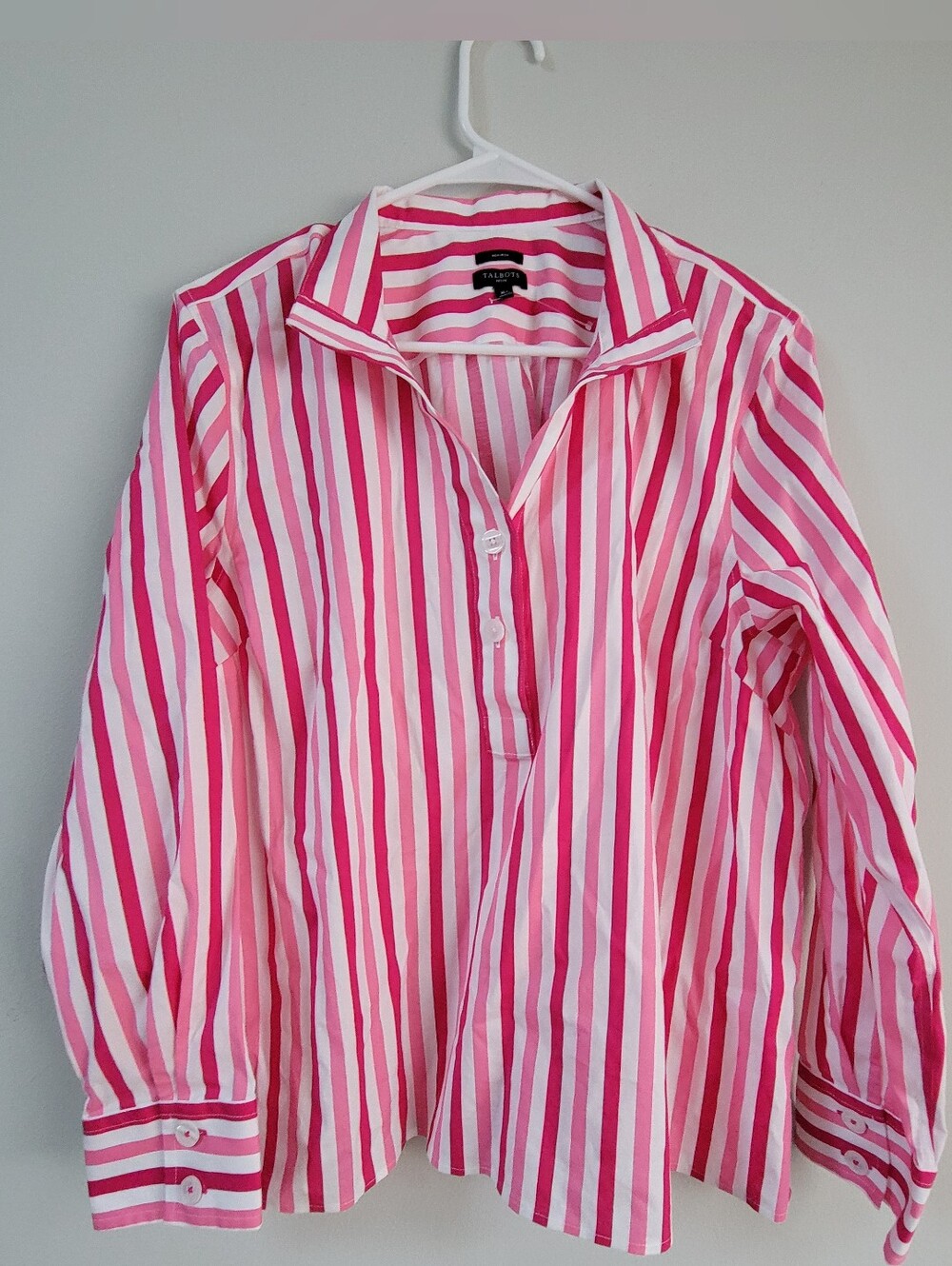 Talbots No-iron Crop Blouse Pull On Women Size XLp Office Professional Preppy